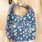 Gigi Quilted Slouchy Bag Small Blue Rose Floral