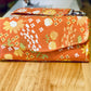 Orange Floral Clutch Wallet with Keychain