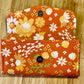 Orange Floral Clutch Wallet with Keychain