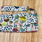 White Floral Clutch Wallet with Keychain