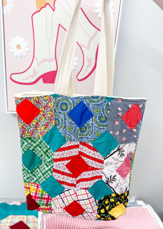 Charlotte Quilted Tote Vintage Octagon 2