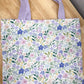 Charlotte Quilted Tote Purple Wildflower
