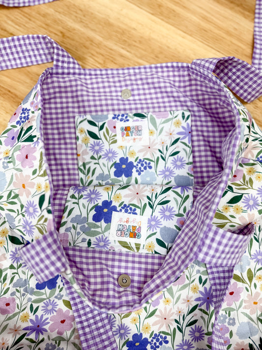 Charlotte Quilted Tote Purple Wildflower