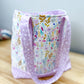 Boho Purple Wildflower Memaw Pocket Tote Bag (Medium)