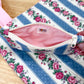 Victorian Rose Vintage Quilted Flat Pouch