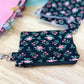 Black Rose Vintage Quilted Keychain Wallet