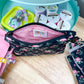 Black Rose Vintage Quilted Keychain Wallet