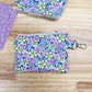 Summer Purple Floral Vintage Quilted Keychain Wallet