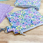 Summer Purple Floral Vintage Quilted Keychain Wallet