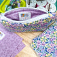 Summer Purple Floral Vintage Quilted Keychain Wallet