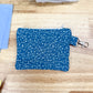 Ditsy Blue Hearts Vintage Quilted Keychain Wallet