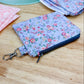 Summer Blue Floral Vintage Quilted Keychain Wallet