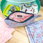 Summer Blue Floral Vintage Quilted Keychain Wallet