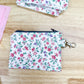 Summer Pink Floral Vintage Quilted Keychain Wallet