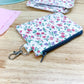 Summer Pink Floral Vintage Quilted Keychain Wallet