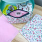 Summer Pink Floral Vintage Quilted Keychain Wallet
