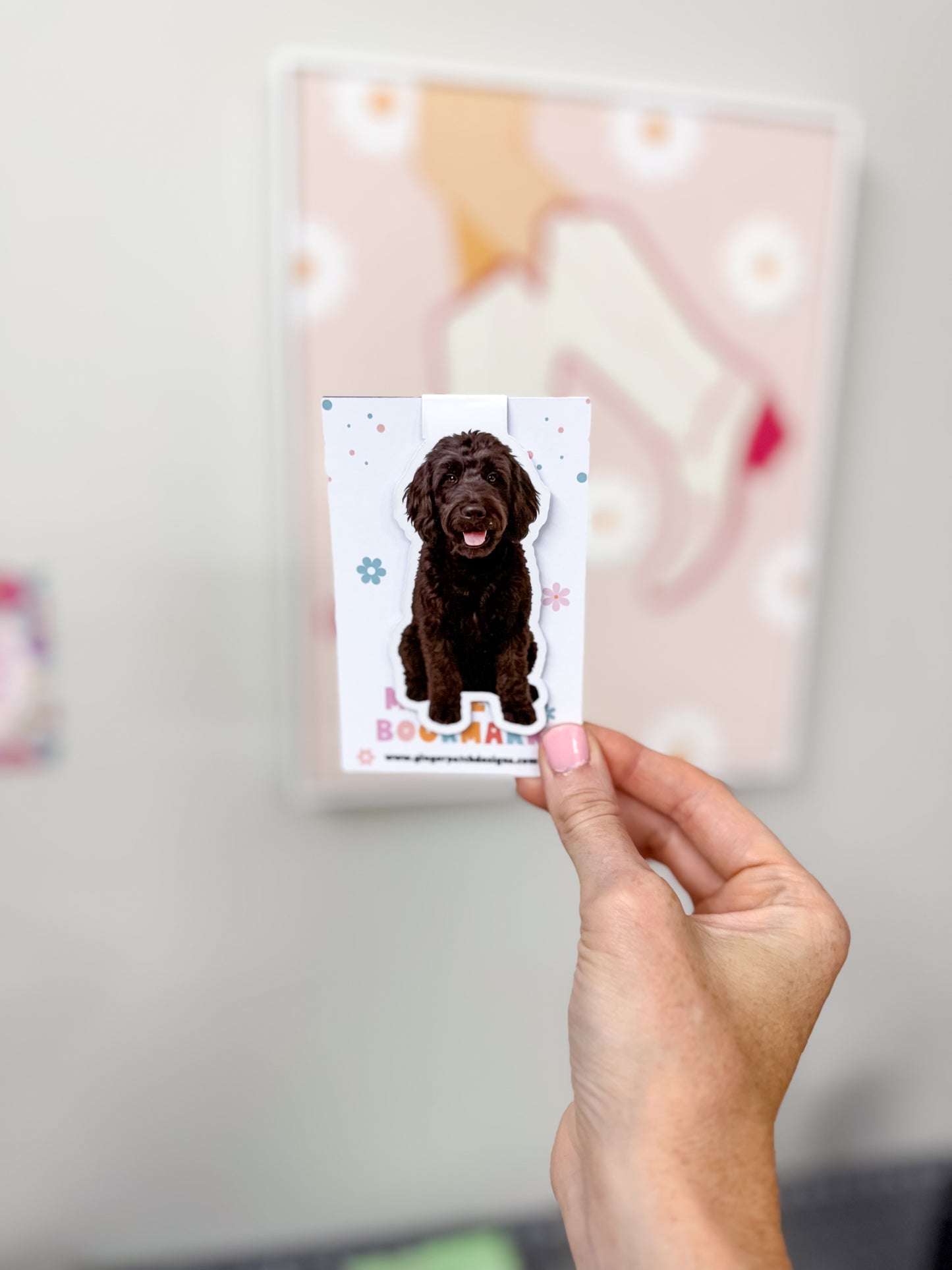 Black Labradoodle Magnetic Bookmark