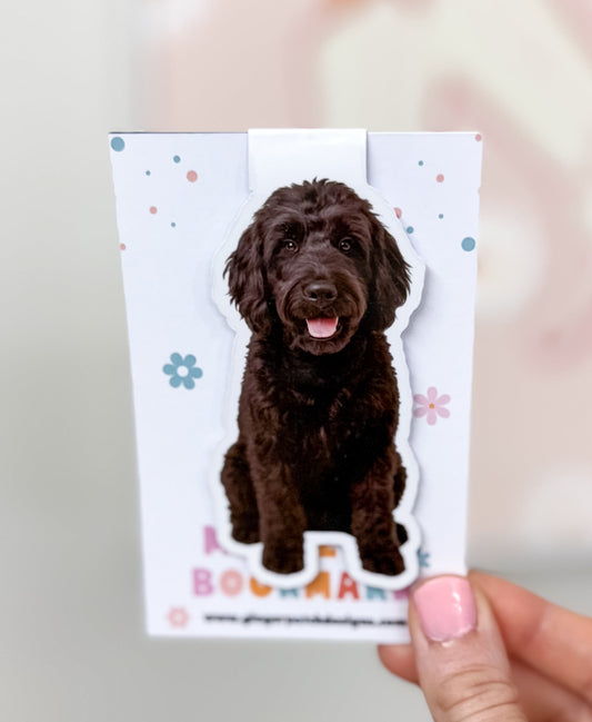 Black Labradoodle Magnetic Bookmark