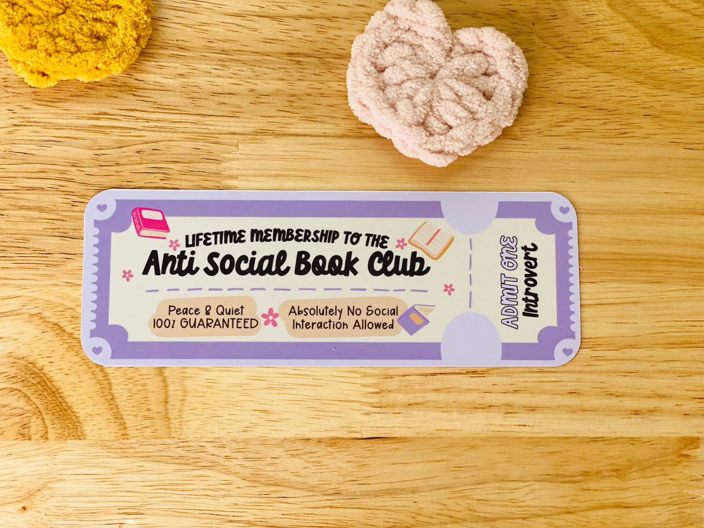 Anti Social Book Club Purple Bookmark