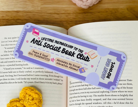 Anti Social Book Club Purple Bookmark