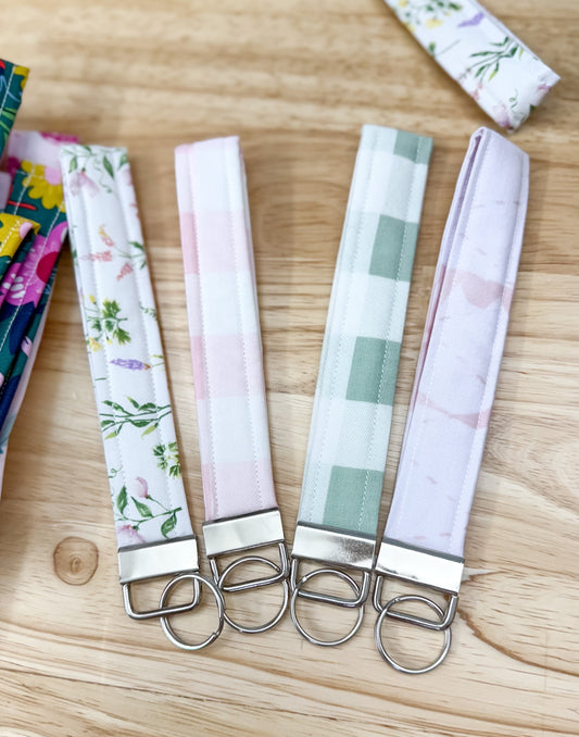 Boho Fabric Quilted Keychain