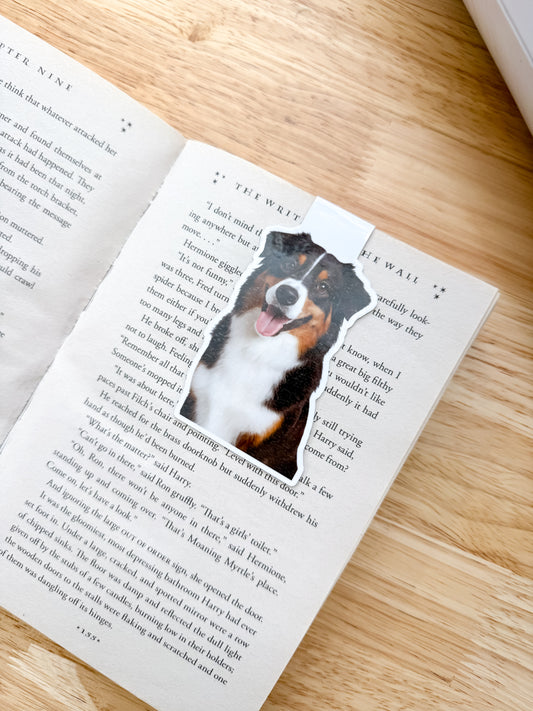 Black Tri-Color Aussie Magnetic Bookmark