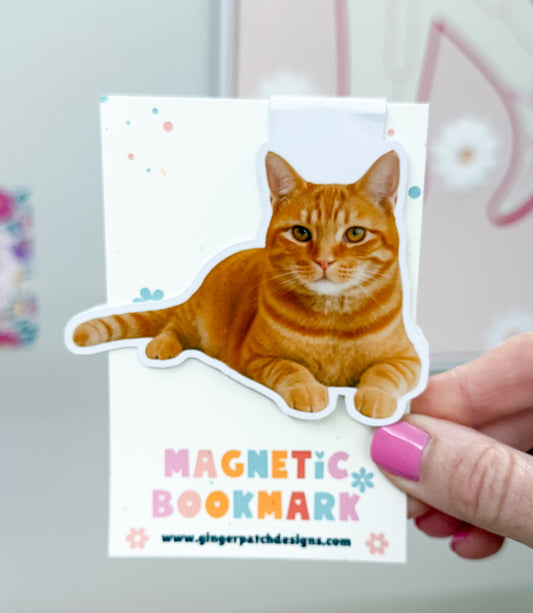 Orange Tabby Cat Magnetic Bookmark