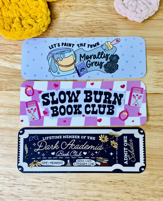 Slow Burn Bookmark Set, Morally Gray Bookmark, Dark Academia Bookmark, Slow Burn Book Club Bookmark, Bookmarks for Adults, Romantasy