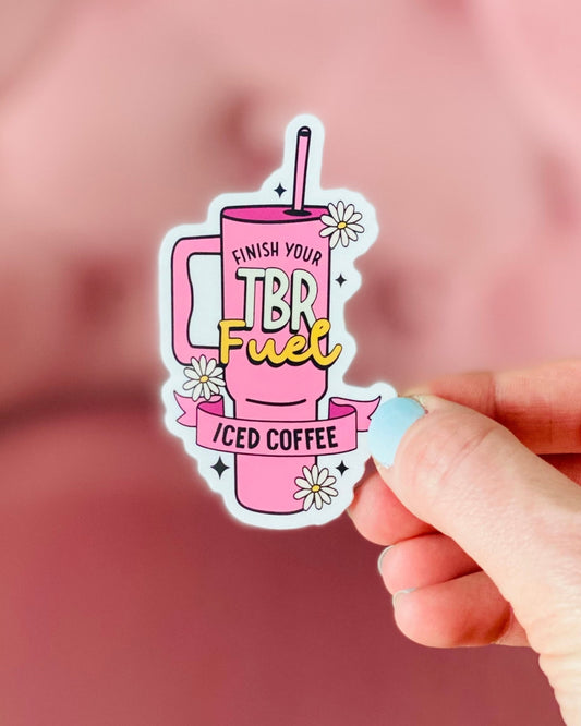 TBR Fuel Sticker, Pink Stanley Cup Sticker, Iced Coffee Sticker, Cute Reading Sticker, Stickers for Laptop, Tumbler Stickers