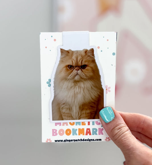 Cream Persian Cat Magnetic Bookmark