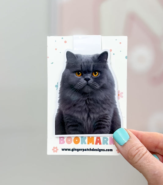 Gray Persian Cat Magnetic Bookmark
