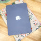 Gray Floral Dog Cat Padded Laptop Bag