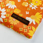 Orange Floral Laptop Sleeve, Extra Large Padded MacBook Cover, Oversized Book Sleeves