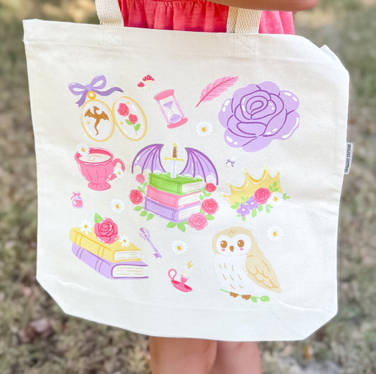 Whimsical Romantasy Canvas Tote Bag