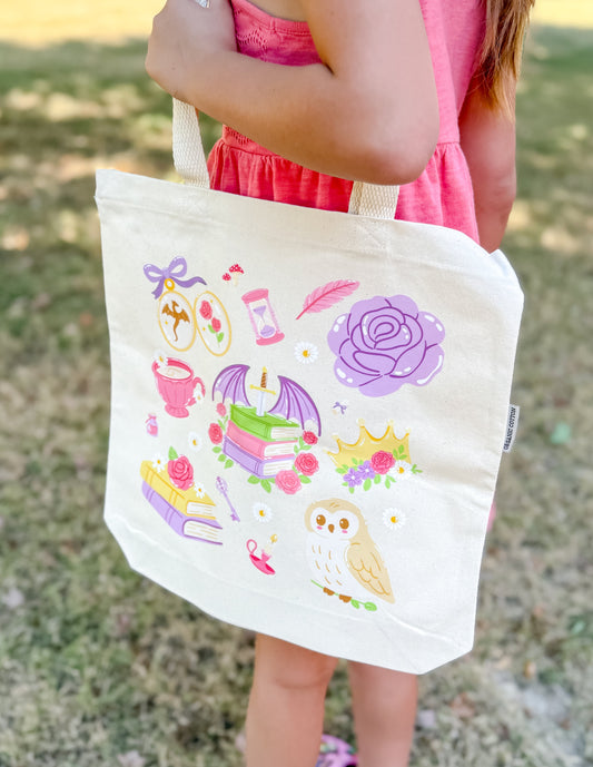 Whimsical Romantasy Canvas Tote Bag
