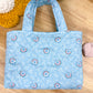 Quilted Book Sleeve with Handles Blue Floral