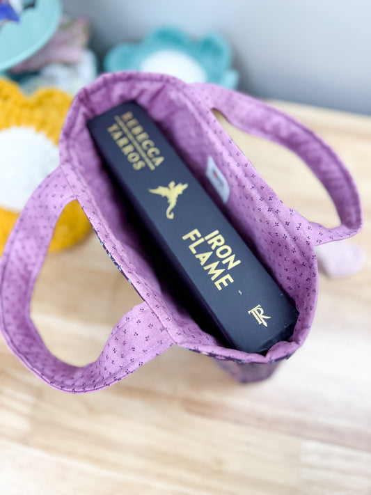 Quilted Book Sleeve w/Handles Plum Purple