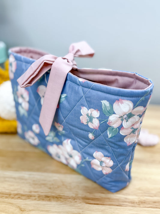 Quilted Book Sleeve w/Bow Tie Closure