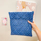 Zippered Quilted Book Sleeve Fall Blue