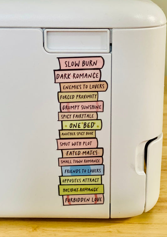 Book Tropes Sticker, Spicy Book Stack Sticker