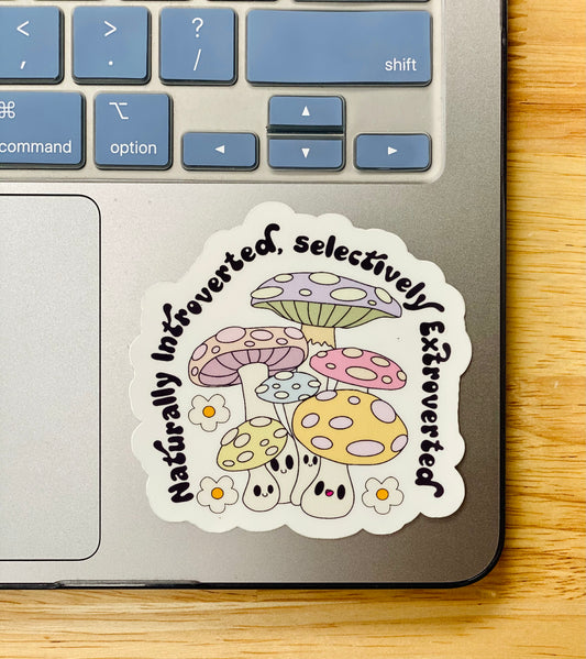 Naturally Introverted Selectively Extroverted Retro Sticker