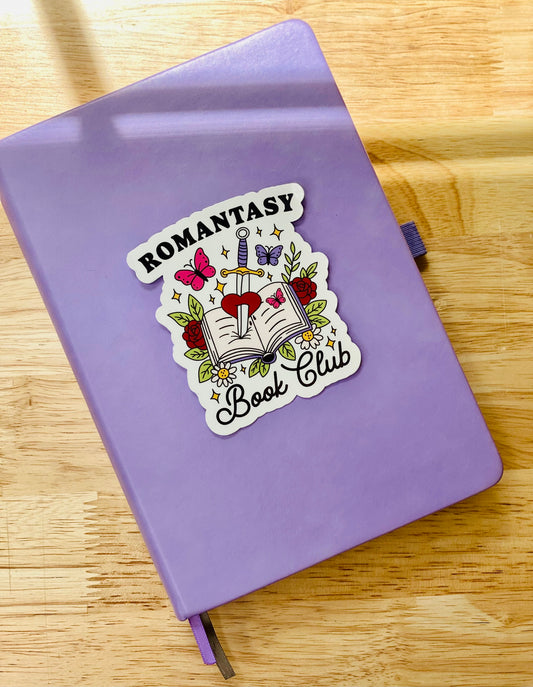 Romantasy Book Club Sticker, Cute Reading Sticker, Large Reading Sticker