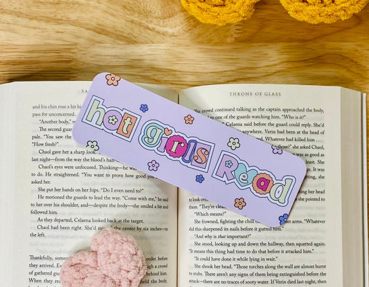 Hot Girls Read Bookmark, Purple Daisy Bookmark, Cute Girlie Bookmark