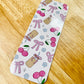 Iced Coffee Girlie Bookmark, Pink Coquette Bows, Red Cherries Bookmark, Cute Girlie Bookmark