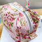 Tall Quilted Makeup Bag Victorian Tea Set