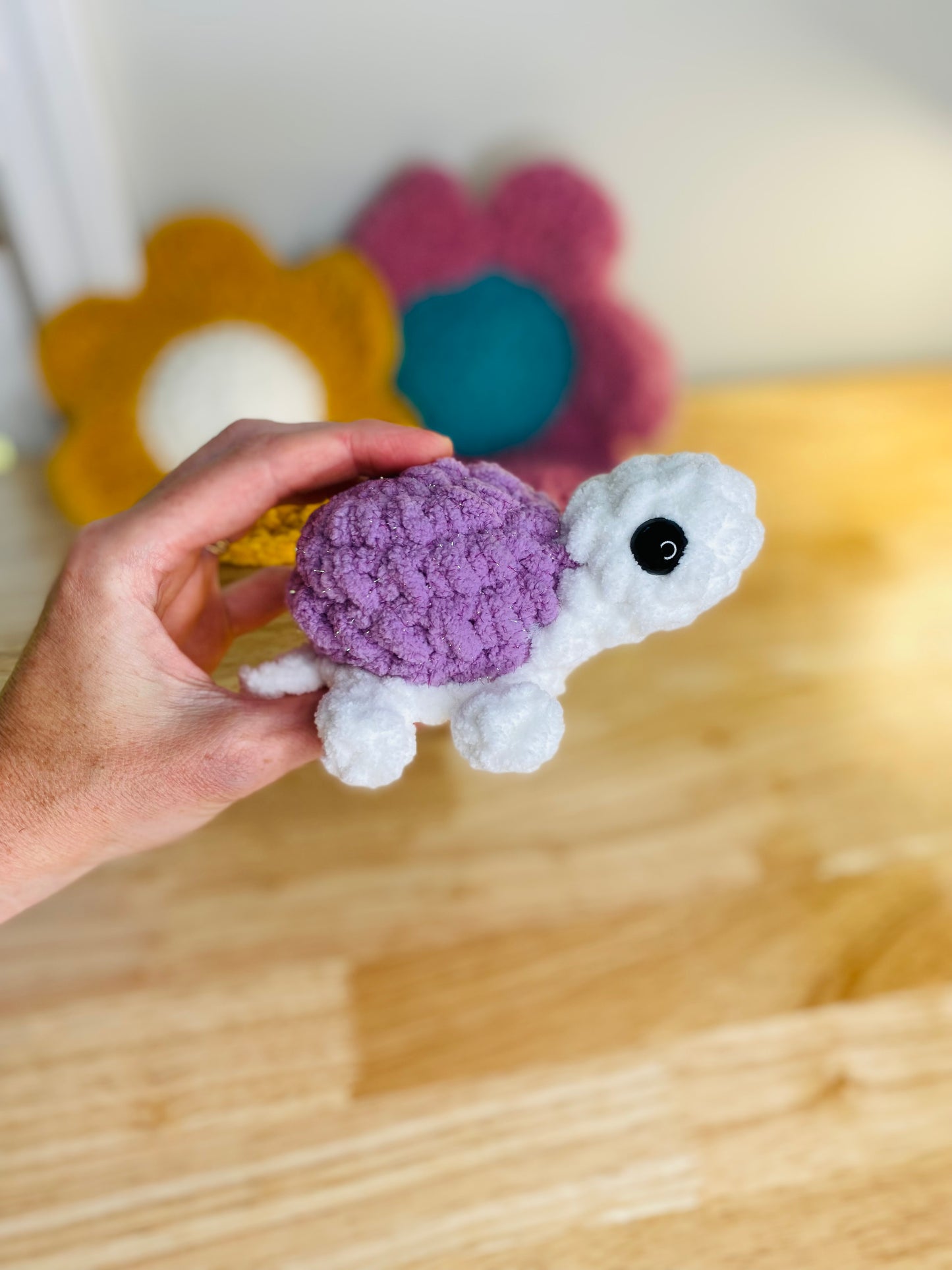 Sparkle Turtle, Handmade Crochet Plushie