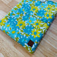 Large Book Sleeve with Pockets, Blue Daisy Book Cover with Closure, Padded iPad Cover