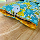 Large Book Sleeve with Pockets, Blue Daisy Book Cover with Closure, Padded iPad Cover