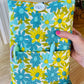 Large Book Sleeve with Pockets, Blue Daisy Book Cover with Closure, Padded iPad Cover