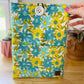 Large Book Sleeve with Pockets, Blue Daisy Book Cover with Closure, Padded iPad Cover